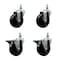 Service Caster 4 Inch Soft Rubber 12 Inch Threaded Stem Caster Set 2 Brakes SCC SCC-TS20S414-SRS-121315-2-PLB-2 - alternate 1
